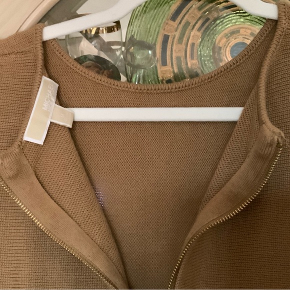 Michael Kors Cocoa Sweater High Low Zipper Slits - Picture 4 of 6